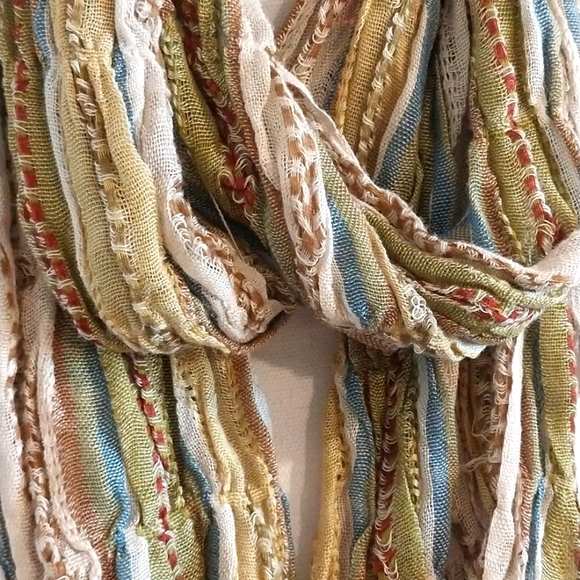 Festive boho multi scarf EUC - Picture 2 of 5